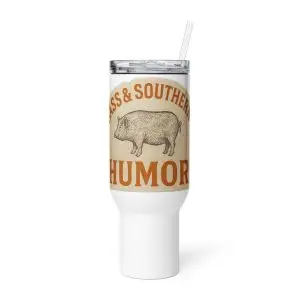 Travel mug with a handle